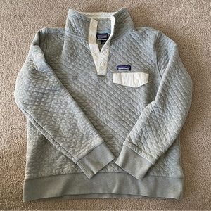 Patagonia Organic Cotton Quilted Snap T Pullover Sweater Green | Size M Women’s